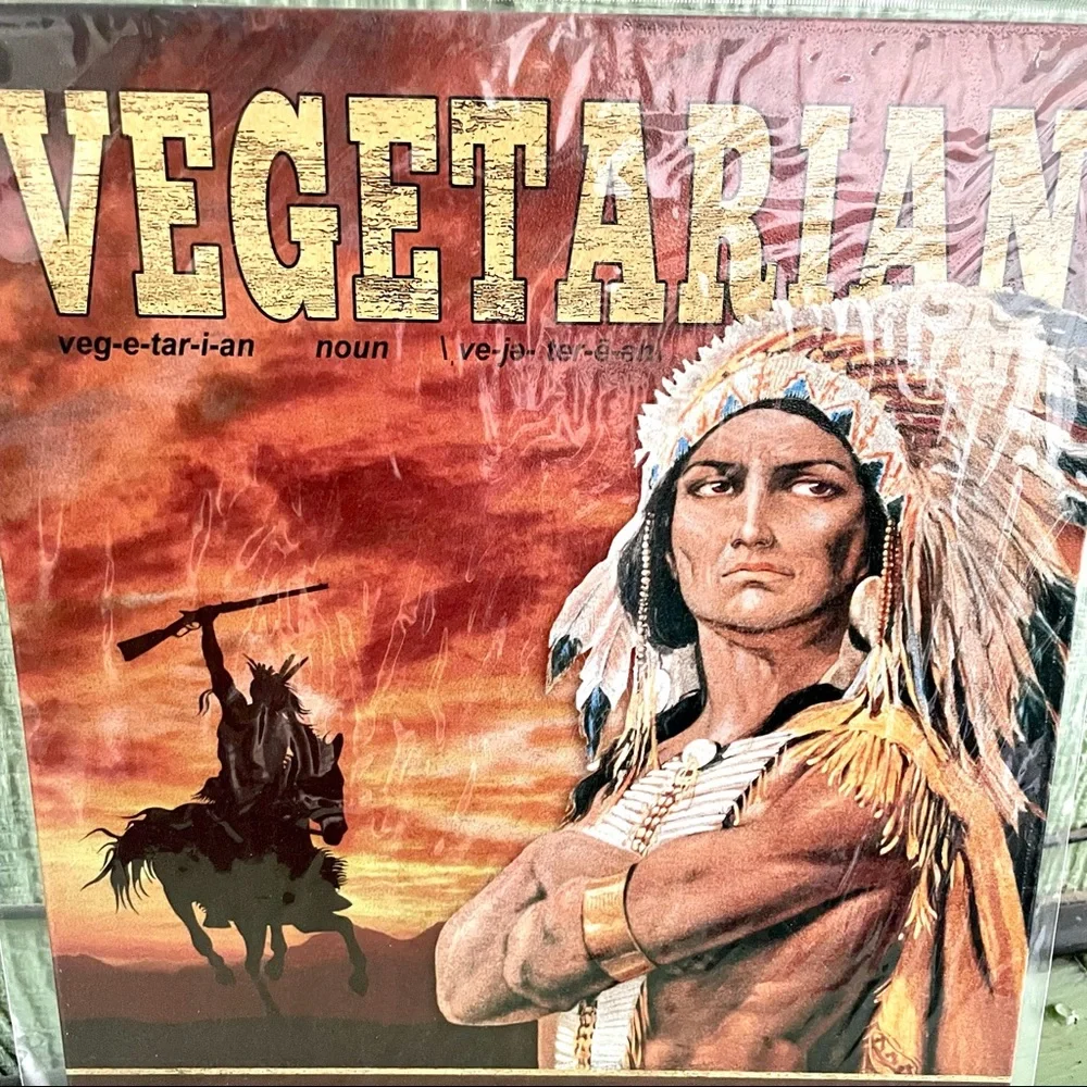 NEW Vegetarian Bad Hunter Metal Sign
